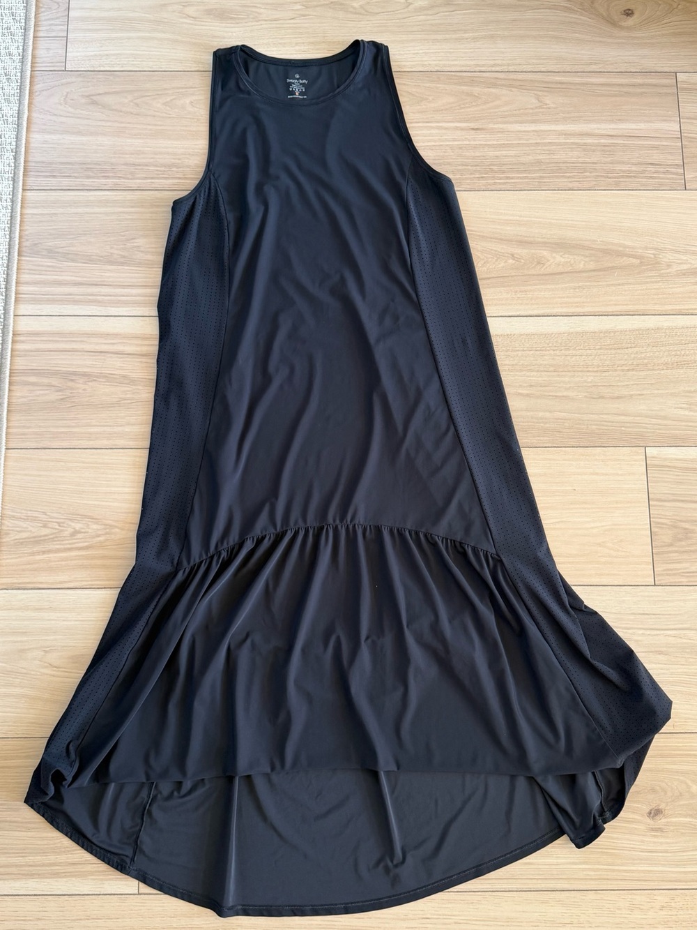 Sweaty Betty Black Racerback Athletic Dress Perforated Panel Midi Size M - Picture 4 of 6